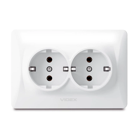 Gniazdko Podwójne Kontakt 16A Natynkowy Biały BINERA VIDEX