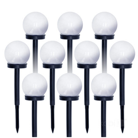 Lampa Solarna Ogrodowa Słupek Zewnętrzny Stojący LED 6500K Zimna IP44 Czarny Sphere Kobi