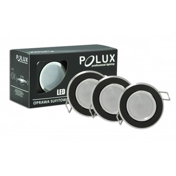 3x Oprawa sufitowa podtynkowa ruchoma SUN OLAL GOLDLUX (Polux) alu czarny + żarówka LED GU10 3,5W