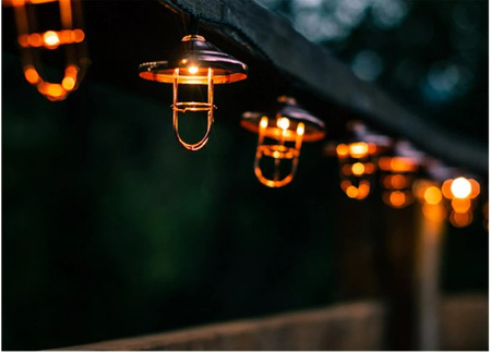 GIRLANDA SOLARNA 10x latarenka metalowa 4,5m ogrodowa ozdobna dekoracyjna 3000K ciepła