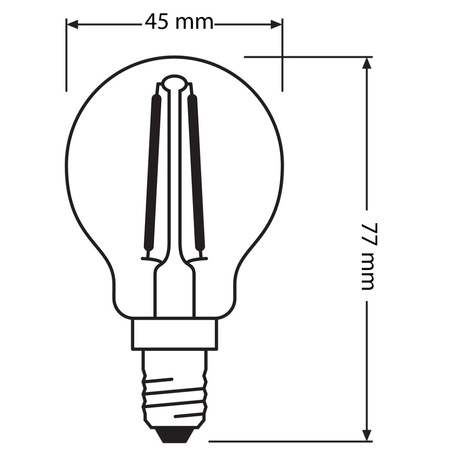 Żarówka LED P45 Kulka E14 2.5W = 25W 250lm 2700K Ciepła 300° Retrofit Filament CLASSIC Osram