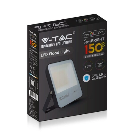 Naświetlacz LED 50W 7500lm 3000K IP65 Czarny SMD VT-4961 V-TAC