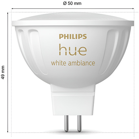 2PAK Żarówka LED MR16 5,1W CCT PHILIPS HUE White Ambiance Bluetooth Zigbee