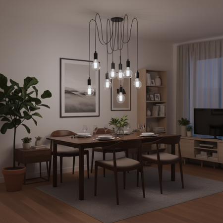 Lampa wisząca sufitowa ARANE PAJĄK 8 ramion do LED 8x E27 LUMILED