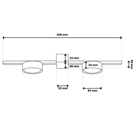Lampa Sufitowa OVILO Oprawa Halogenowa LED 2x GX53 Reflektor Ścienna LUMILED