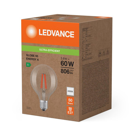 Żarówka LED Kula E27 G95 3.8W = 60W 806lm 4000K Neutralna 300° Ledvance