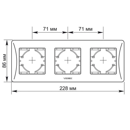 Ramka Pozioma do Gniazdek Potrójna Natynkowa Biała BINERA VIDEX