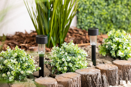 Lampa Ogrodowa LED Solarna Wbijana Czarna 6500K Zimna Biała