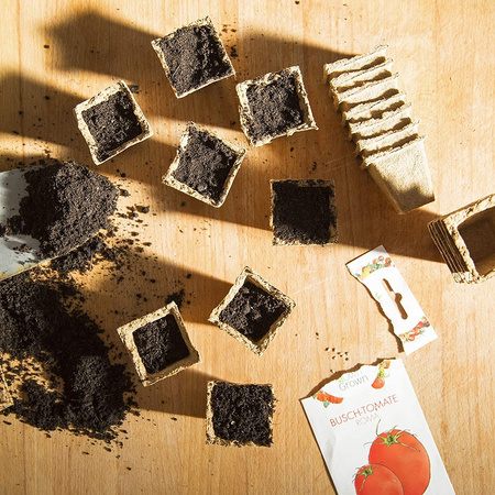 Zestaw 72x Doniczki Torfowe 6x6 cm do Rozsady Wysiewu Pikowania Na Sadzonki Biodegradowalne Kwadrat