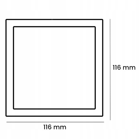 Plafon Panel LED 6W 4000K 360lm 11cm Kwadrat Natynkowy Czarny