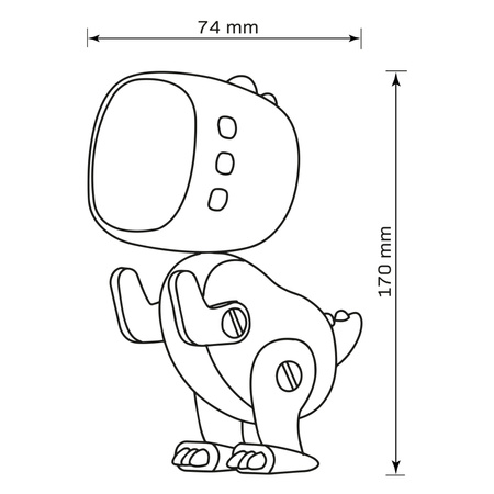 Lampka Dekoracyjna LED Dinozaur Robot 1W 3000K Ciepła Zielony Ściemnialna Robot Sanico Goldlux