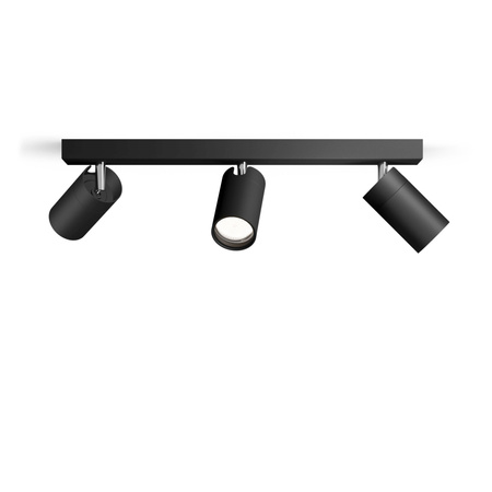 Lampa Sufitowa Reflektor 3x GU10 IP44 Czarna Kosipo Philips