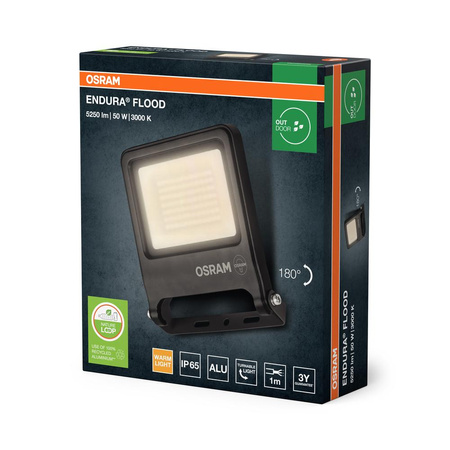 Naświetlacz LED Halogen Zewnętrzny Reflektor 50W 3000K Ciepła 5000lm Szary IP65 Endura Osram