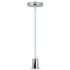 Lampa Wisząca Oprawa E27 Chromowy klosz z niebieskim kablem VT-7338 V-TAC