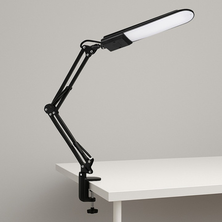 Lampka Biurkowa Kreślarska LED 7W 480lm 4500K 120° Czarna z Uchwytem
