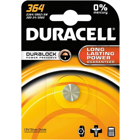 BATERIA SREBROWA DURACELL D 364 SR60 G1 Blister 1szt.