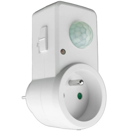 Czujnik Ruchu i Zmierzchu PIR do Gniazdka 120° 9m Wewnętrzny Biały