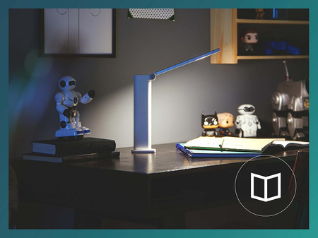 Lampka Biurkowa LED 5W 120lm 4000K USB Biała Ściemnialna Dotykowa Amber Philips