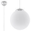 Lampa Sufitowa Wisząca Zwis Kula E27 Kulista Biała Chrom Minimalistyczna Ugo Sollux