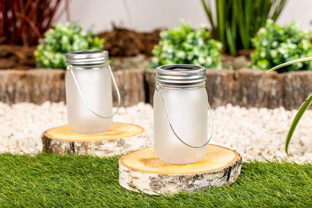 Lampion Ogrodowa LED Solarna Dekoracyjna Słoik Płomień 13cm