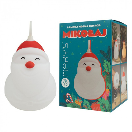 Lampka Nocna Dziecięca LED 1W 3000K Ciepła + Wielokolorowa RGB Akumulatorowa 1000mAh Biała MIKOŁAJ MARY'S