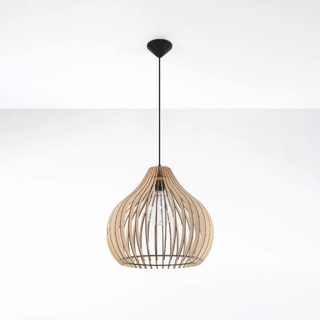 Lampa Sufitowa Wisząca Zwis E27 Okrągła Brązowa Skandynawska Aprilla Sollux