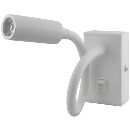 Lampa Ścienna LED Elastyczny Kinkiet do Czytania LEO 3W 4000K Biały