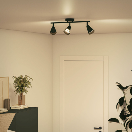 Lampa Sufitowa Reflektor Natynkowy 3x GU10 Czarna Cleft Philips
