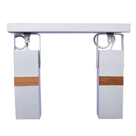 Lampa sufitowa w stylu skandynawskim loft biała MiLAGRO VIDAR 2x GU10 Metal + drewno