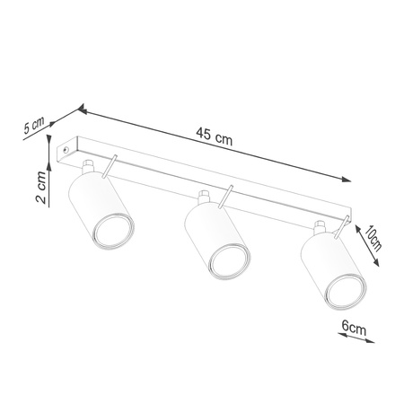 Lampa Sufitowa Reflektor Tuba Spot 3x GU10 Beżowa Ring Bittersweet Shimmer SL.1496 Sollux