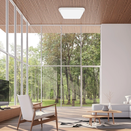 Plafon LED Lampa Sufitowa Natynkowa Biały kwadratowy FABIO 35W 47 cm 4000K Milagro