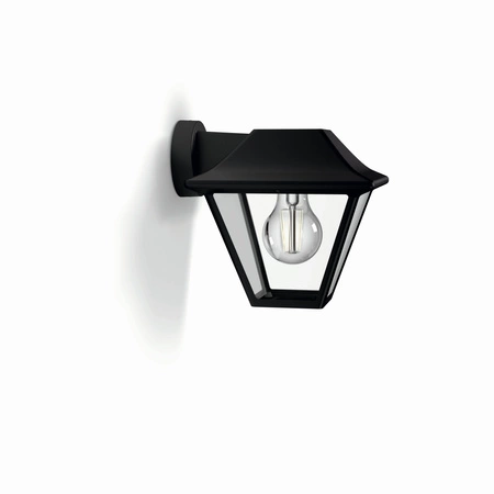 Kinkiet Ogrodowy Lampa Elewacyjna Zewnętrzna LATARNIA E27 IP44 Czarna Alpenglow Philips