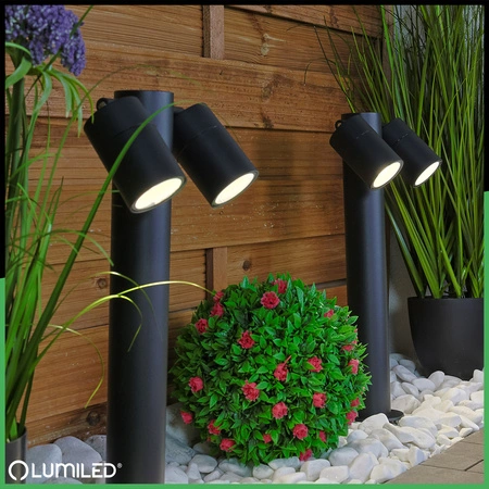 Lampa Ogrodowa Oprawa SŁUPEK Reflektor Zewnętrzny Stojąca 45 cm 2x GU10 ASTI LUMILED