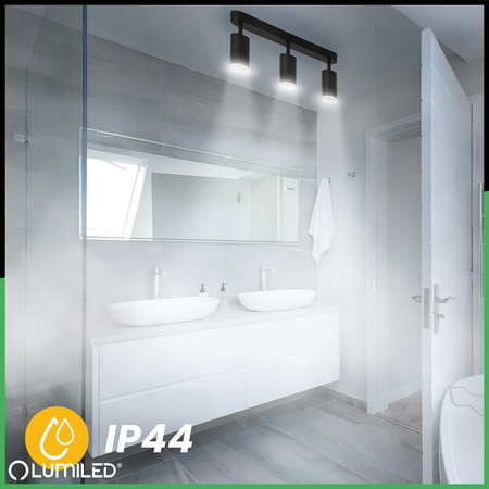 Lampa Sufitowa Reflektor LED Spot 3x GU10 IP44 ADERO Czarna Lumiled