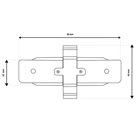 Łącznik Prosty Czarny do Listew Szynowych Jednofazowych Szynoprzewodów LUMILED