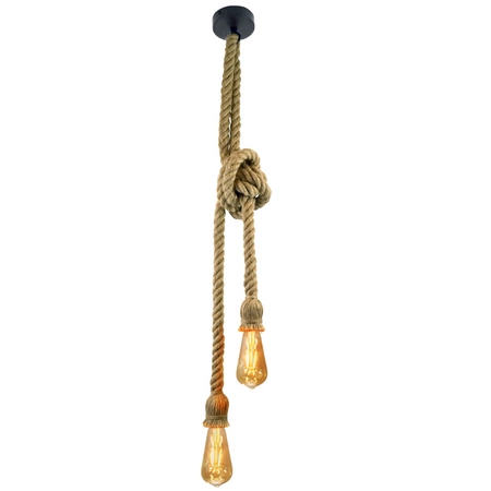 Lampa Wisząca Sufitowa ROPE 2xE27 SZNUR LOFT Vintage - GOLDLUX (Polux)