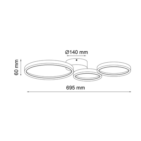 Lampa LED Sufitowa 33W 5200lm 4000K Neutralna Czarna Flamenco Sanico Goldlux
