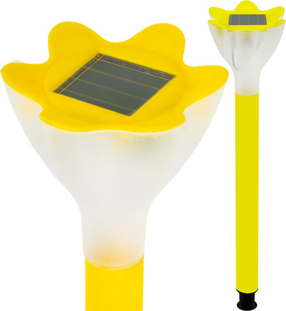 Lampa ogrodowa LED solarna wbijana TULIPANEK żółty GOLDLUX (Polux)