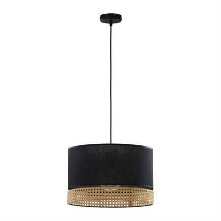 Lampa Sufitowa Wisząca PAGLIA BLACK Zwis Rattanowa Czarna Styl Boho E27 6543 TK Lighting