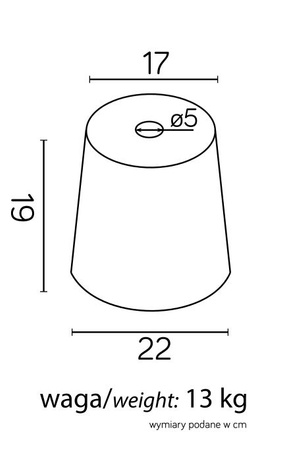 Fundament Lampa Ogrodowa Zewnętrzna Stojąca 19cm 13kg Su-Ma