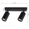 Lampa Sufitowa Spot Tuba Reflektor Oprawa Halogenowa 2x GU10 Ruchomy Czarny Lucerno Masterled