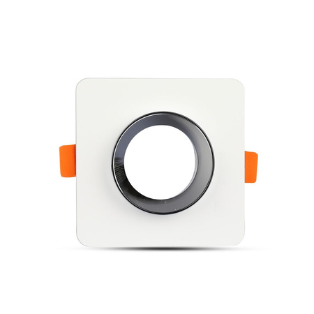 Oprawa Sufitowa Podtynkowa Oczko GU10 Kwadratowa Biała/Chrom Gips VT-862 V-TAC - 5 Lat Gwarancji