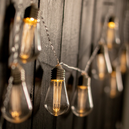 Girlanda Solarna Ogrodowa 20x LED Ozdobne Żarówki 5,69m Ciepła 3000K HELIC LUMILED