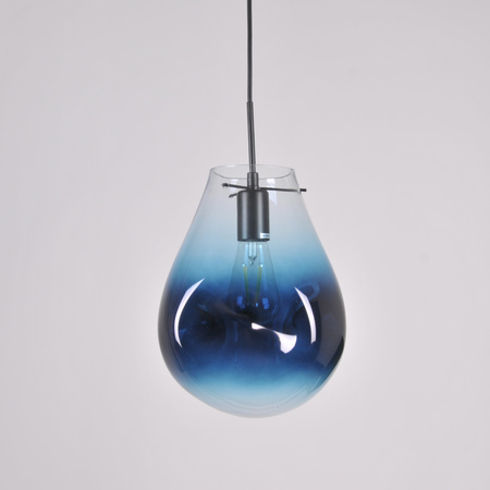 Lampa Sufitowa Wisząca Zwis Dekoracyjna E27 Czarna Niebieski Kimberly Sanico Goldlux