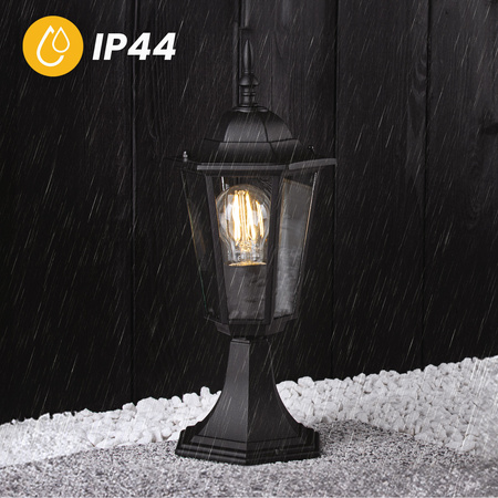 Lampa Ogrodowa Zewnętrzna E27 SŁUPEK LATARNIA 39cm Czarna BELLIS LUMILED