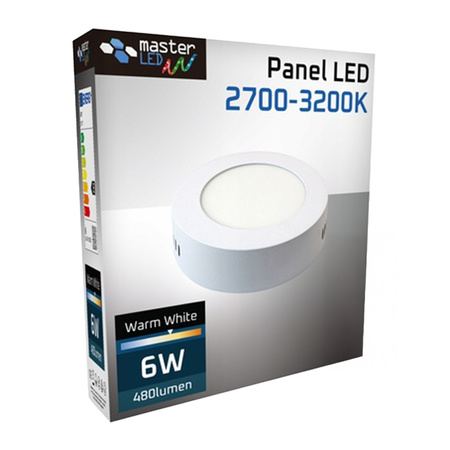 Panel LED Oprawa Sufitowa 6W 480lm 2700K Ciepły Natynkowy Okrągły Biały Proma Masterled