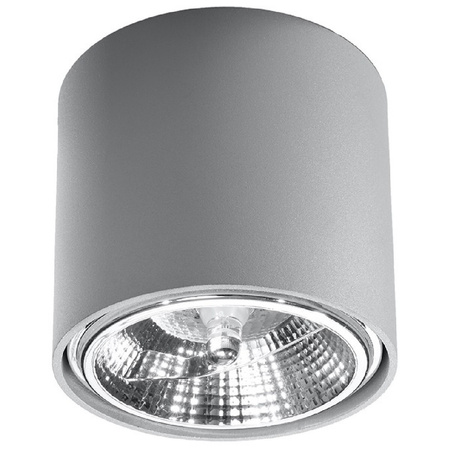 Lampa Sufitowa Oprawa Natynkowa SPOT TUBA GU10 Cylindryczna Szara Nowoczesna Tiube Sollux