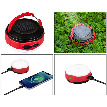 Latarka Akumulatorowa LED Kempingowa 500lm 3000K-6500K Solarna USB-C Powerbank VA0100 VAYOX