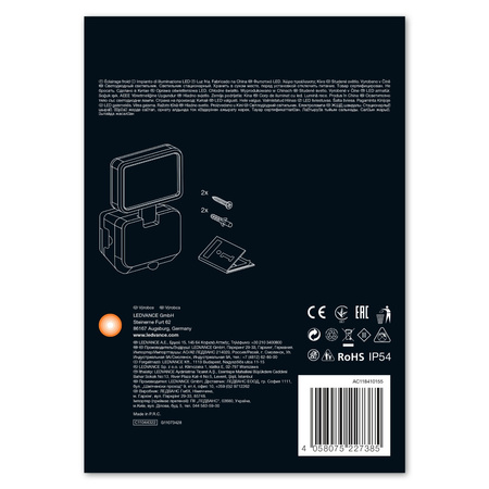 Naświetlacz LED Reflektor Bateryjny 4W 260lm 4000K IP54 Biały Z Czujnikiem Ruchu i Zmierzchu Spotlight Ledvance