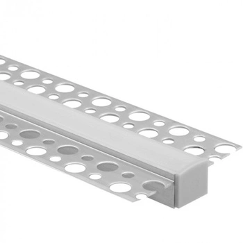 Profil Aluminiowy Podtynkowy do LED Wpuszczany do Płyt KARTON / GIPS 1m z Mroźnym Kloszem i Zaślepkami Ecolight